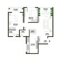 Balaji Oriana World Tathawade 2 BHK Floor Plan Image